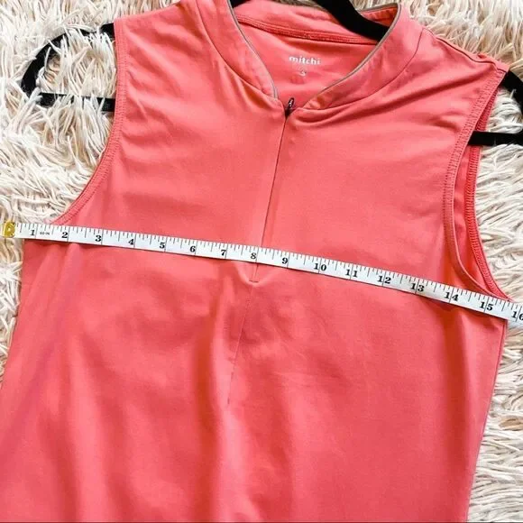 Michi Sleeveless Quarter Zip Tank Top in Pink Small - Picture 4 of 8